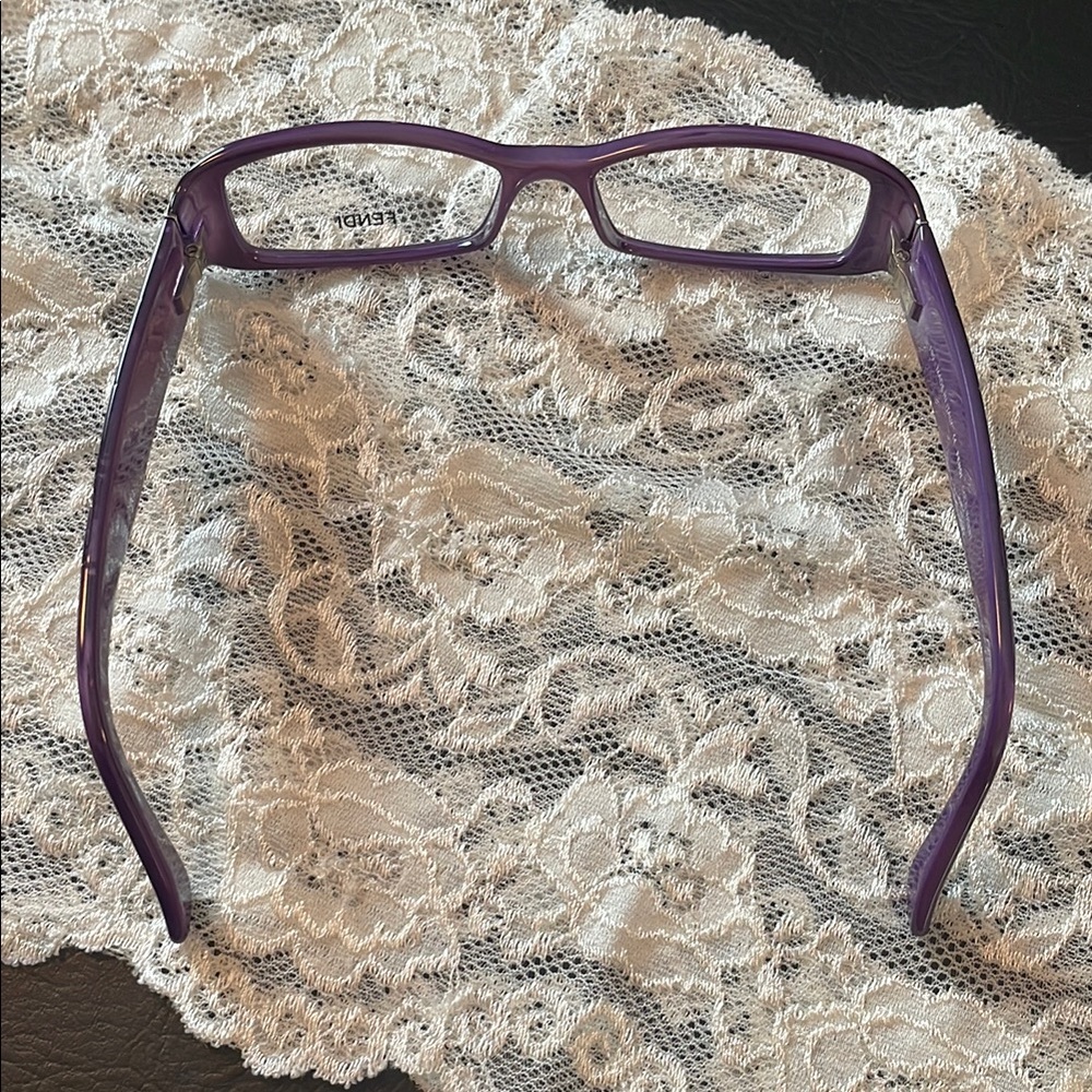 Fendi Purple Rectangular Glasses With Glossy Fini… - image 5